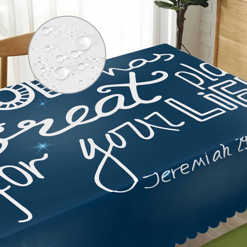 Beabes Holy Bible Tablecloth for Rectangle Tables Christian Quote Galaxy Picnic Table Cover Dinner Kitchen Table Cloth Camping Tablecloths 52X70 God Has A Great Plan for Your Life - Image 3