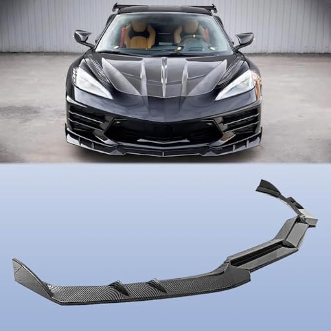 Fancemot Carbon Fiber Front Bumper Lip Compatible with Corvette C8 2020-2025, Front Splitter Protector Body Set - Image 4