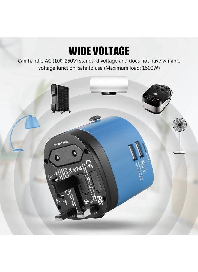 Thoraya 150 Countries Universal Charger Plug Travel Socket Global Adapter Converter Blue and Black  - Image 4