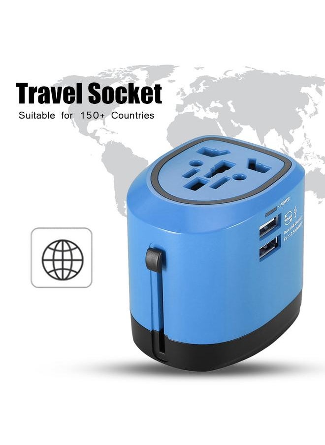 Thoraya 150 Countries Universal Charger Plug Travel Socket Global Adapter Converter Blue and Black  - Image 3