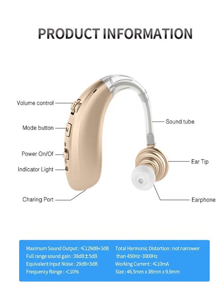 Generic Rechargeable Hearing Aids for Adults & Seniors Invisible Behind-The-Ear Magnetic Charging Noise Cancelling Assistive Listening Devices  - Image 3