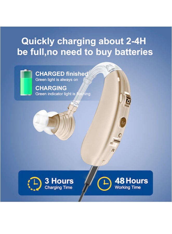 Generic Rechargeable Hearing Aids for Adults & Seniors Invisible Behind-The-Ear Magnetic Charging Noise Cancelling Assistive Listening Devices  - Image 5