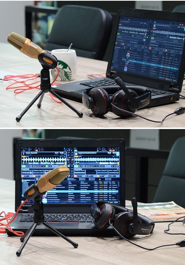 Elinka Computer Microphone,Condenser Microphone,3.5MM Plug and Play Omnidirectional Mic with Desktop Stand for Gaming,YouTube Video,Recording Podcast,Studio,for PC,Laptop,Tablet,Phone - Image 4