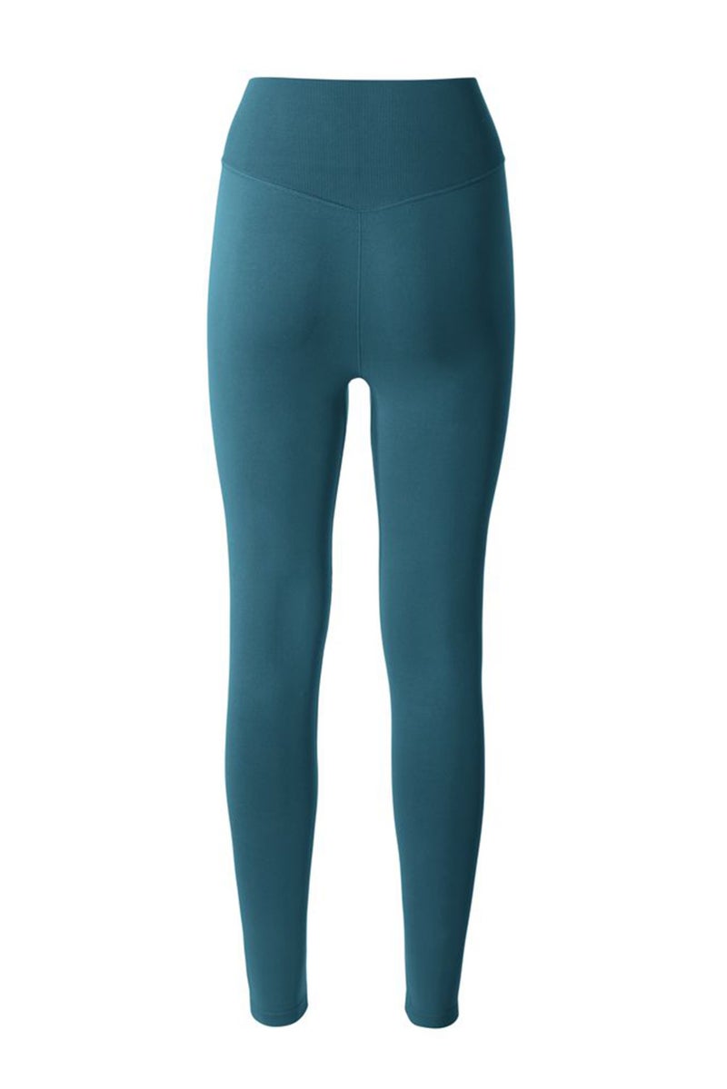 Tchibo Women Full Length Plain Tights, Teal - Image 3