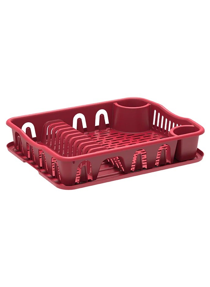 كوزموبلاست رف أطباق كبير مع مصفاة (أحمر)