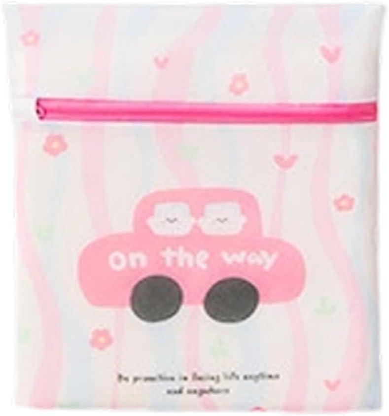 حقيبة الغسيل الملونة ذات السحاب من البوليستر السميك الشبكي لحماية الملابس ومنظم - Image 1