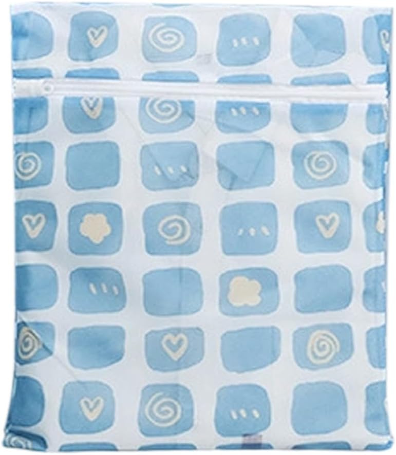 حقيبة الغسيل الملونة ذات السحاب من البوليستر السميك الشبكي لحماية الملابس ومنظم - Image 5