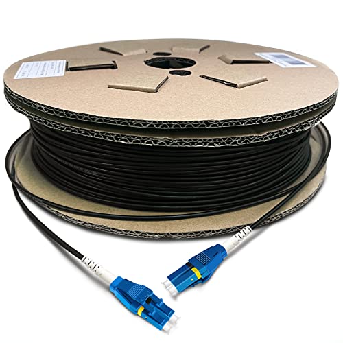 Bangun 100 Meters Uniboot LC to LC Outdoor Armored Fiber Patch Cable, Low Friction Single Mode Duplex Fiber Optic Cable Jumper Optical Patch Cord, 9/125um, (OS1/OS2 Compatible), LSZH Black - Image 1
