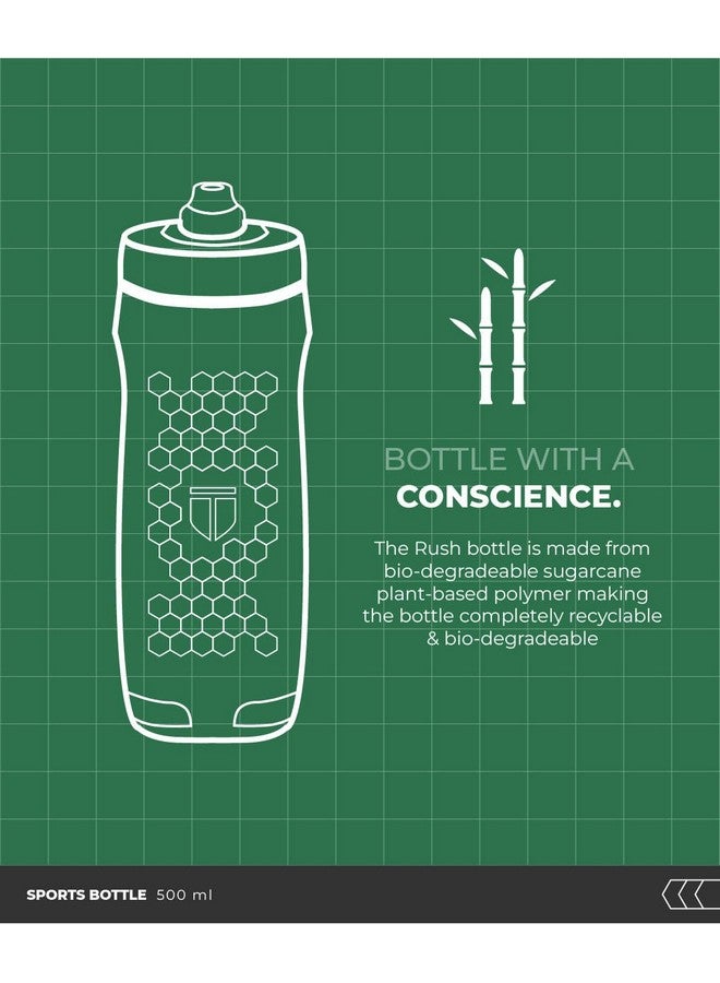 TEGO زجاجة مياه جري TEGO Rush | 500 مل | خفيفة الوزن وقابلة للضغط | مصنوعة من بوليمر نباتي | غطاء رياضي خالي من BPA | حزام يدوي لسهولة الإمساك | مصنوعة من قصب السكر - Image 4