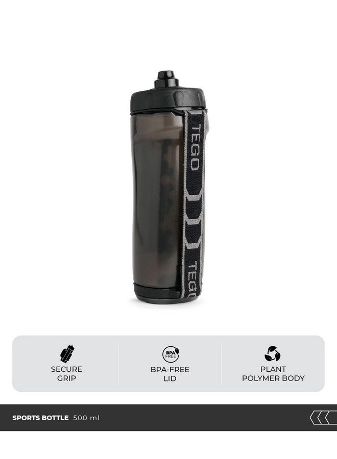 TEGO زجاجة مياه جري TEGO Rush | 500 مل | خفيفة الوزن وقابلة للضغط | مصنوعة من بوليمر نباتي | غطاء رياضي خالي من BPA | حزام يدوي لسهولة الإمساك | مصنوعة من قصب السكر - Image 2