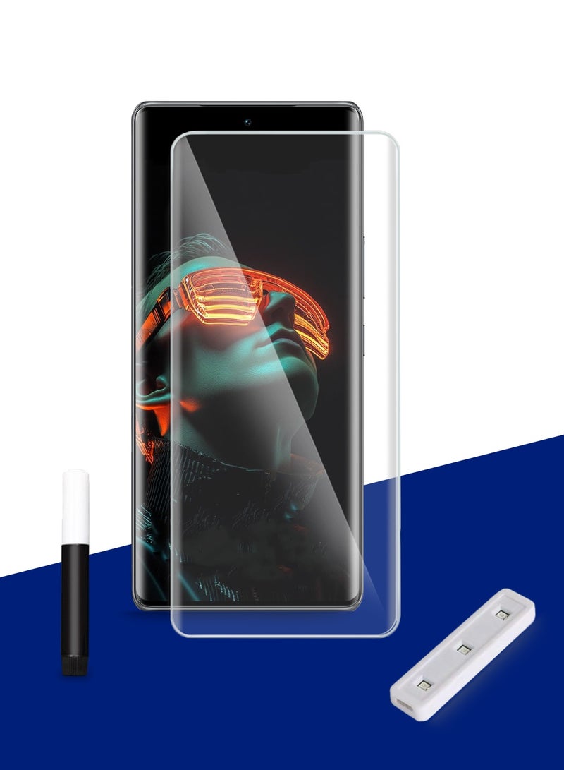 دبليو تيك حافظ شاشة زجاجي مقوى كامل بحواف منحنية بالكامل من تيكنو بوفا كيرف 5G 2025 بريميوم مع غراء كامل وغطاء كامل (MSGUCN) - شفاف - Image 1