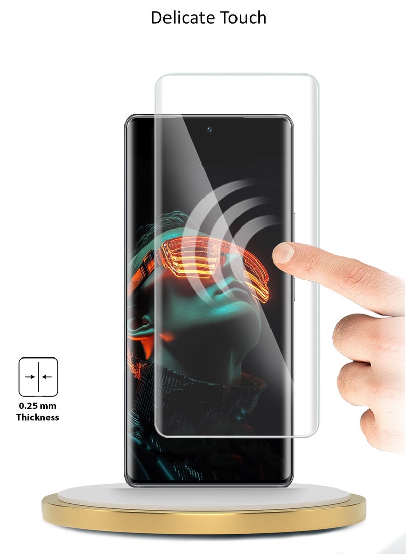 دبليو تيك حافظ شاشة زجاجي مقوى كامل بحواف منحنية بالكامل من تيكنو بوفا كيرف 5G 2025 بريميوم مع غراء كامل وغطاء كامل (MSGUCN) - شفاف - Image 5