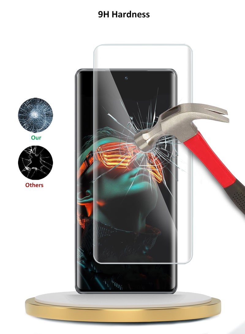 دبليو تيك حافظ شاشة زجاجي مقوى كامل بحواف منحنية بالكامل من تيكنو بوفا كيرف 5G 2025 بريميوم مع غراء كامل وغطاء كامل (MSGUCN) - شفاف - Image 4