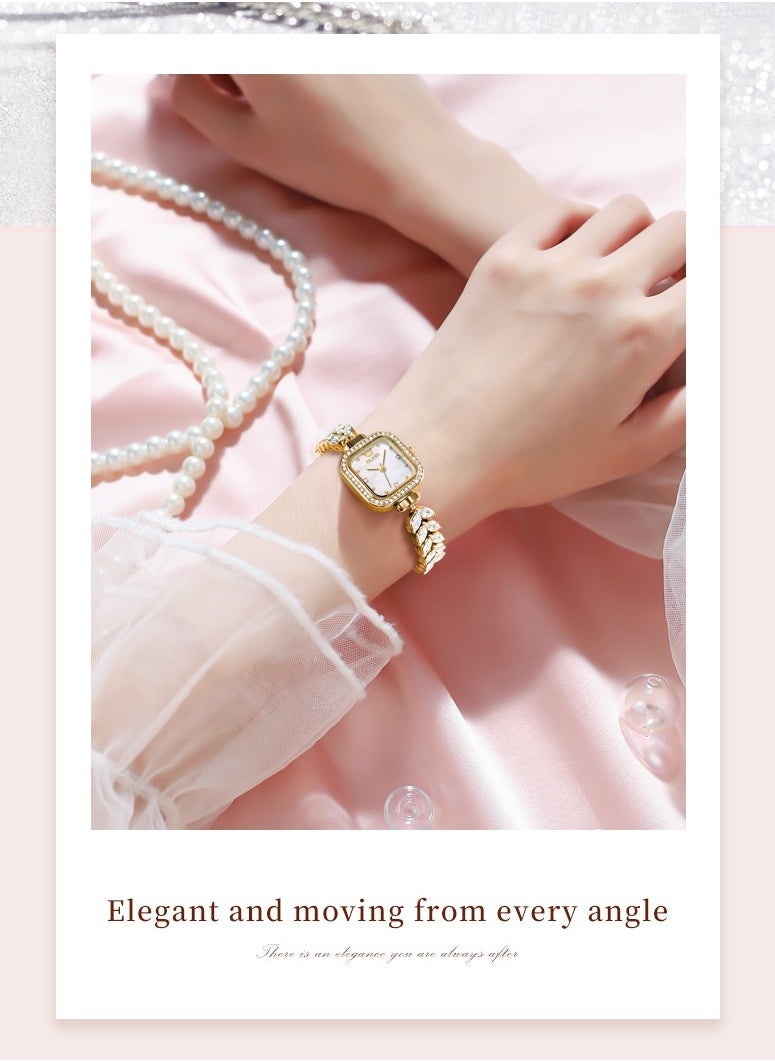 OLEVS Watches for Women Fashion Quartz Stainless Steel Water Resistant Watch Gold 9987 - Image 3