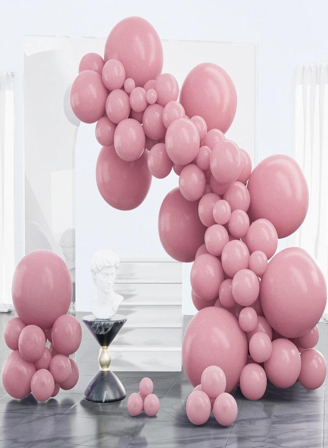 PartyWoo Mauve Balloons 100 pcs Different Sizes of 18 12 10 5 Inch Dusty Dark Boho Pink Latex Balloon Arch Kit Garland for Baby Shower Bridal Shower Wedding Birthday Party Decorations Pink-F30 - Image 1