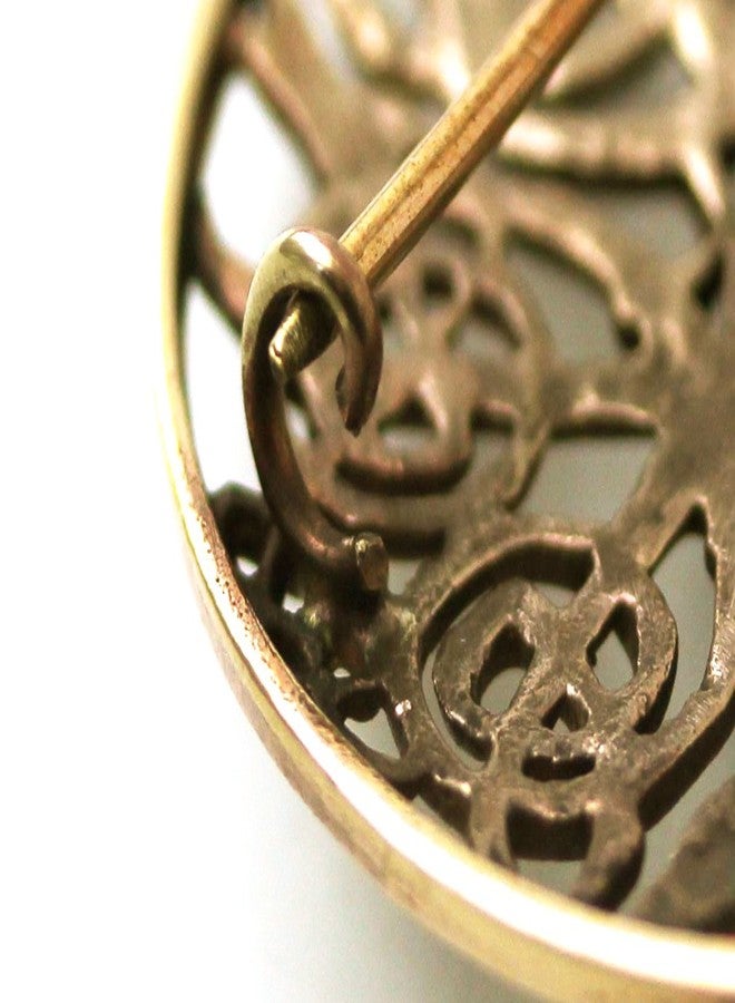 LynnAround Vintage brooches Bronze Norse Filigree Celtic Knot Black Stone Thailand Jewelry (Brooch) - Image 3