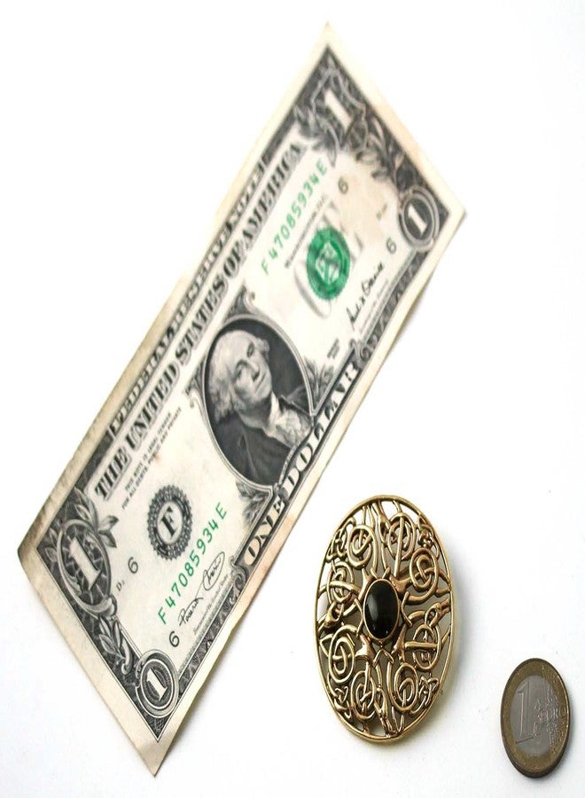 LynnAround Vintage brooches Bronze Norse Filigree Celtic Knot Black Stone Thailand Jewelry (Brooch) - Image 5