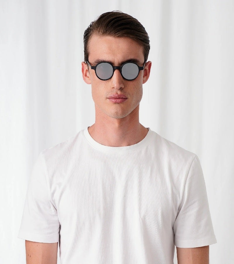 Explicit Poets Unisex GIORGIO Matt Black - Silver Mirror Stylish Sunglasses, A12EP2 - Image 3