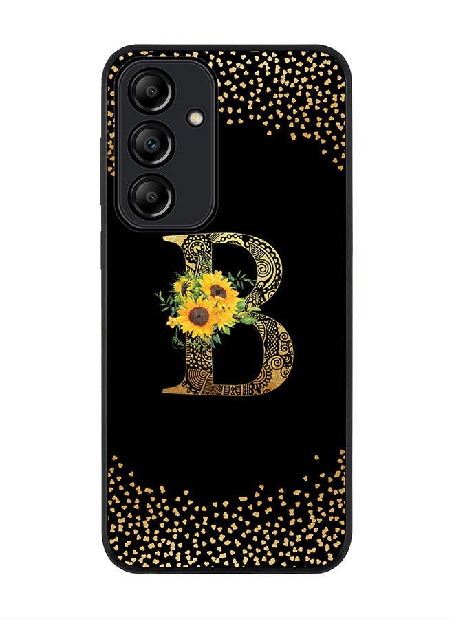 Stylizedd Rugged Black Edge Case for Samsung Galaxy A55 Case Cover- Custom Monogram Initial Letter Mandala Floral Pattern Alphabet - B(Black) - Image 1