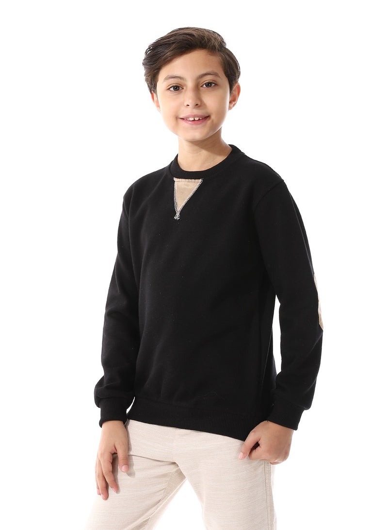 Andora Long Sleeves Slip On Kashmir Boys Sweatshirt_Black - Image 1