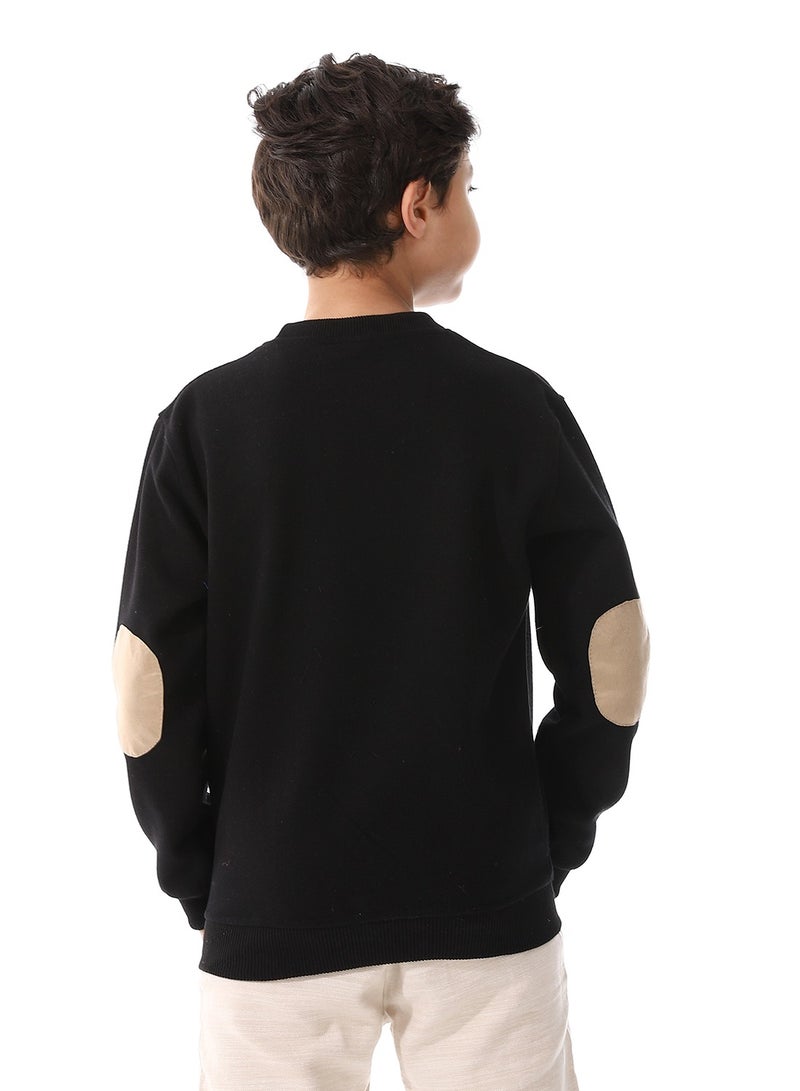 Andora Long Sleeves Slip On Kashmir Boys Sweatshirt_Black - Image 3