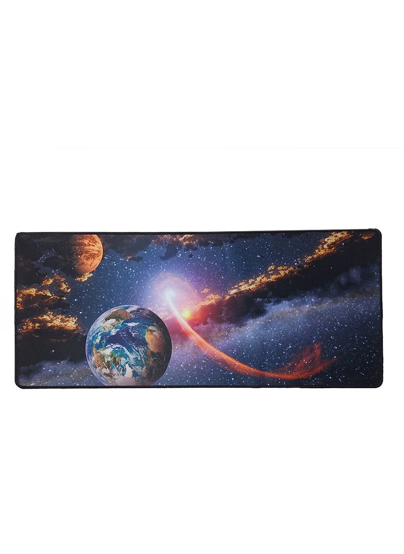 Gaming Mouse Pad, red moon, Extended Large Desk Mat, Big Computer Keyboard Desk Pad, Stitched Edges Mousepad, (70CM  x 30CM  x 2MM ) Waterproof Desk Pad for Office and Home