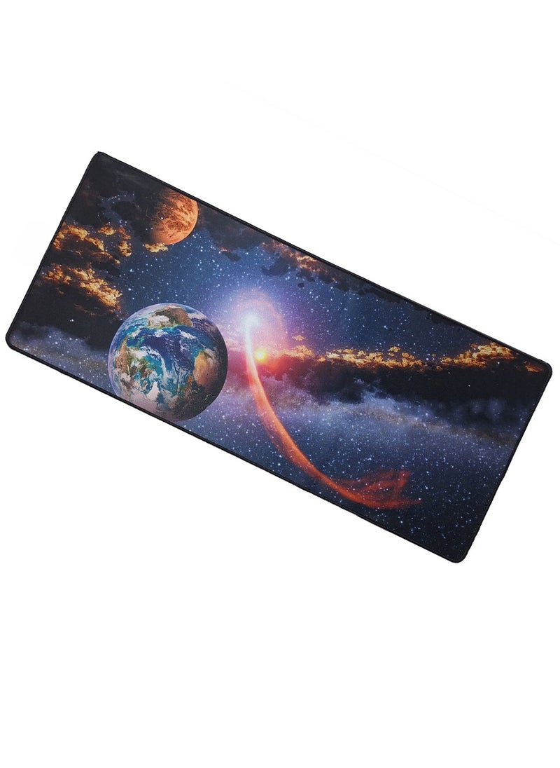 Gaming Mouse Pad, red moon, Extended Large Desk Mat, Big Computer Keyboard Desk Pad, Stitched Edges Mousepad, (70CM  x 30CM  x 2MM ) Waterproof Desk Pad for Office and Home