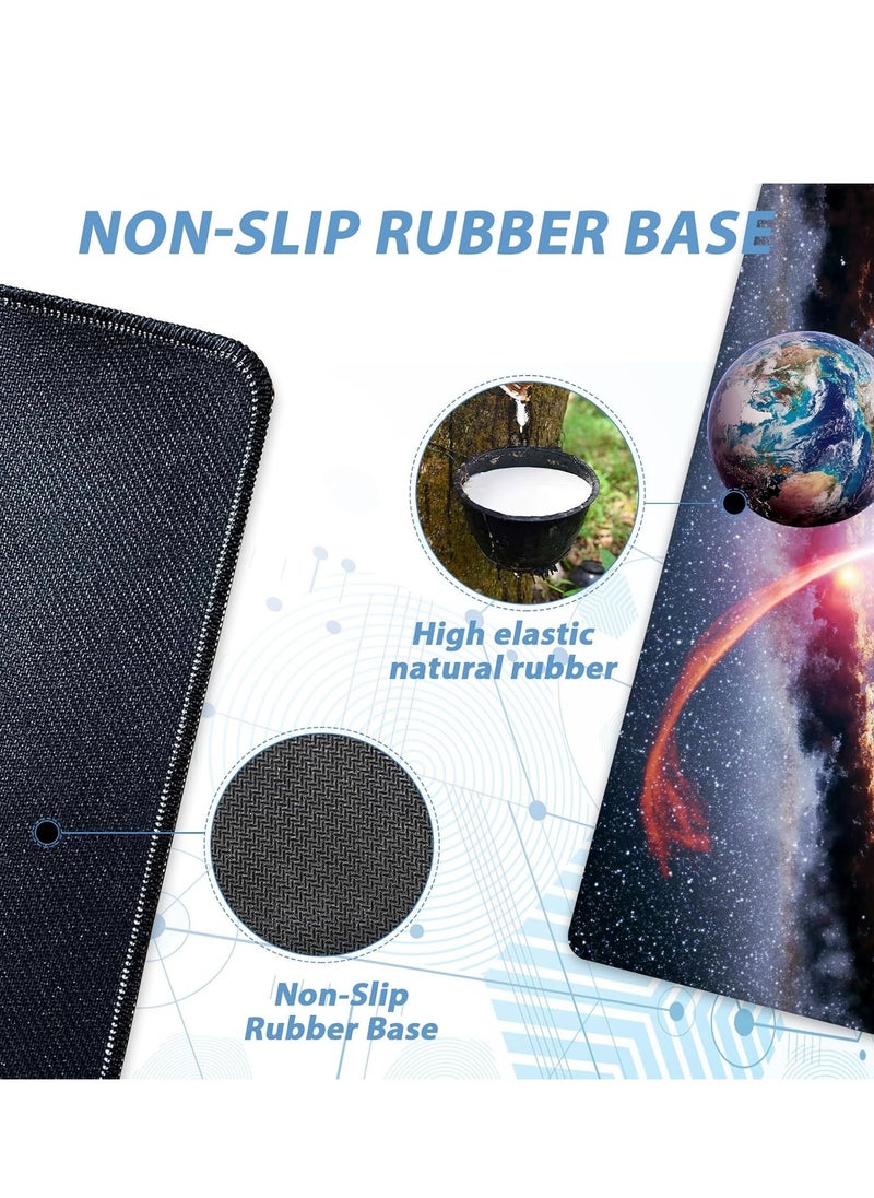 Gaming Mouse Pad, red moon, Extended Large Desk Mat, Big Computer Keyboard Desk Pad, Stitched Edges Mousepad, (70CM  x 30CM  x 2MM ) Waterproof Desk Pad for Office and Home