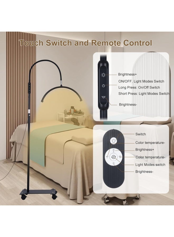 Original LED half-moon design 2-in-1 lamp with wheels and table clamps - Black - Image 4