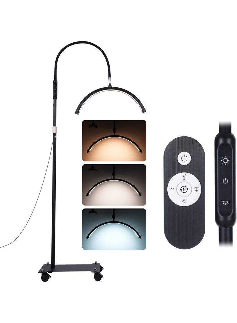 Original LED half-moon design 2-in-1 lamp with wheels and table clamps - Black - Image 2