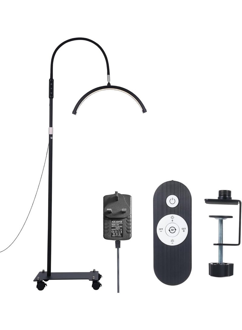 Original LED half-moon design 2-in-1 lamp with wheels and table clamps - Black - Image 1