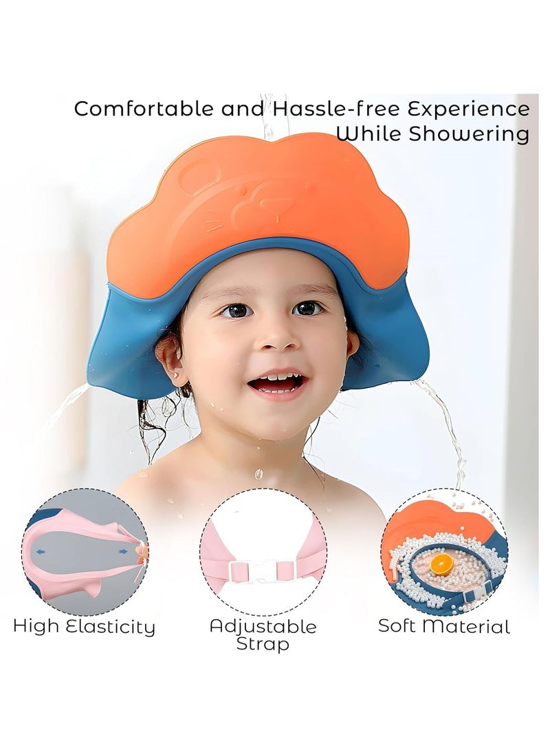 Mmmon - Baby Shower Cap Adjustable Baby Hair Washing Piglet Guard Bath Shampoo Shield Visor Hat Eyes and Ears Head Protection Waterproof Bath Cap for Kids Toddler - Image 1