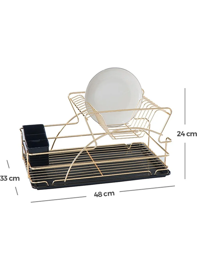 أكار Talon Two-Tier Plate Dish Rack - Gold
