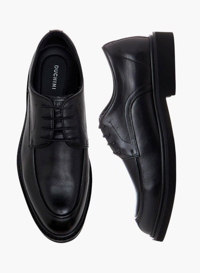 DUCHINI Men's Solid Lace-Up Derby Shoes - Image 3
