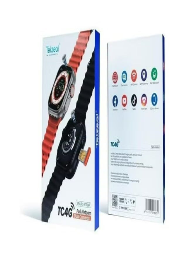 Telzeal TC4G Sim Smart Watch 2.2 Inch Screen Dual Cam IP67 Waterproof Best SmartWatch - Image 2