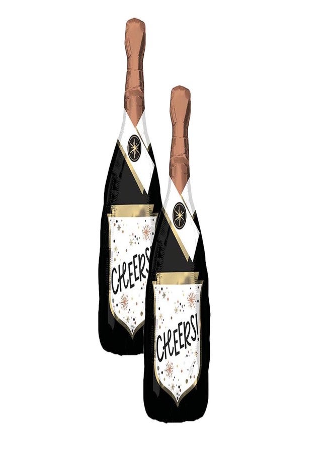 آرتيزان آول مجموعة من بالونين للحفلات على شكل زجاجة شمبانيا كبيرة الحجم (36 بوصة) من رقائق الألومنيوم - Image 1