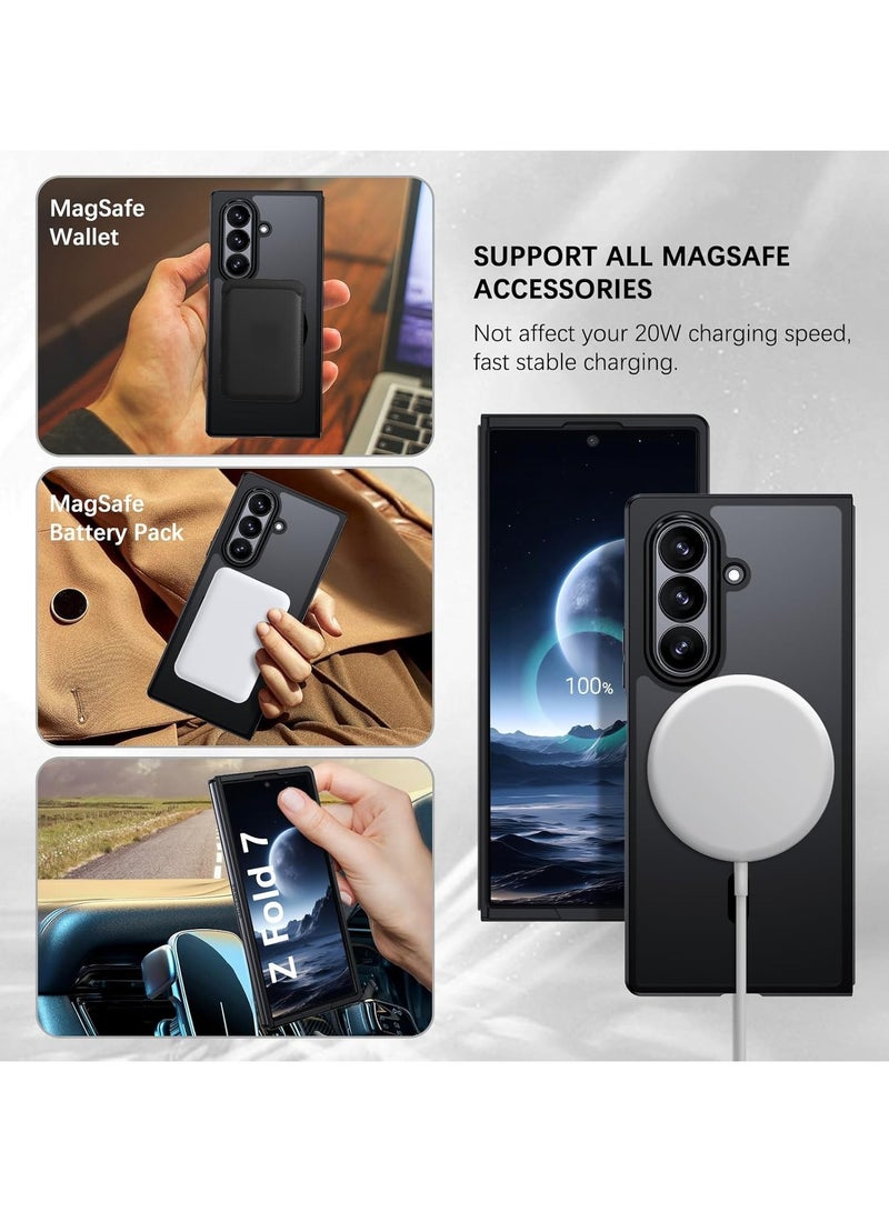 For Samsung Galaxy Z Fold 7 Case, Compatible with MagSafe, TPU+PC Shockproof Matte Skin Feel Mobile Phone Back Cover, Anti-fingerprint Slim Fit Protective Casing - Image 2