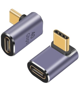 USB 90 Degree Adapter Cable Adapter, 2pack 40Gbps USB C Adapter,  UP Angle Type C Extender Video Display 100W Charging for Thunderbolt 4/3, USB4, HUB, Mobile Phone, Tablet - pzsku/Z0C1E1B40871028EB7B10Z/45/_/1661782584/f2213754-83c1-44bd-94ba-37e883e64e5b