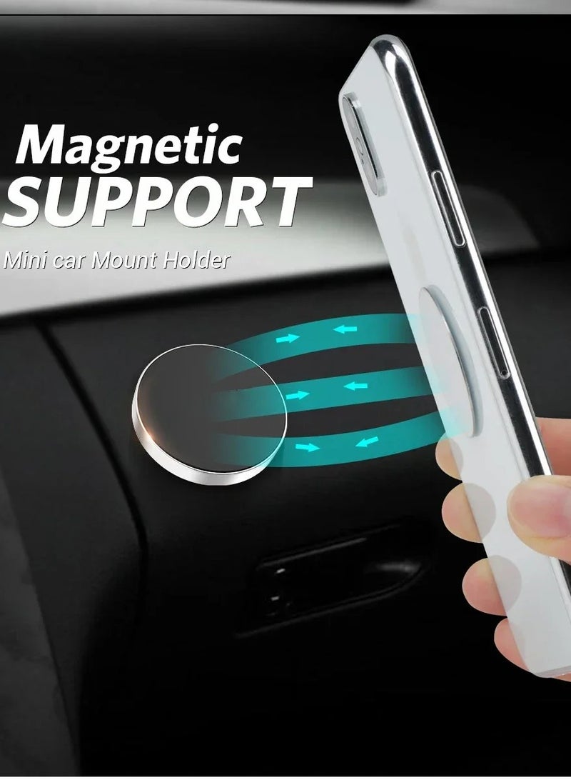 AROAQ Magnetic Car Phone Holder, Anti Slip High Power Magnet Phone Car Mount,  Portable Dashboard Bracket Mount Mobile Stand, car Cell Phone Stand For All Phone Models, (1pc Black Holder, 1pc Metal Plate) - Image 2