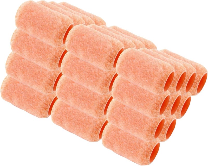 Wideskall Reusable Paint Roller Cover Refill 4" x 3/8" inch Nap Woven Polyester Washable PVC Plastic Core (Pack of 30) - Image 1