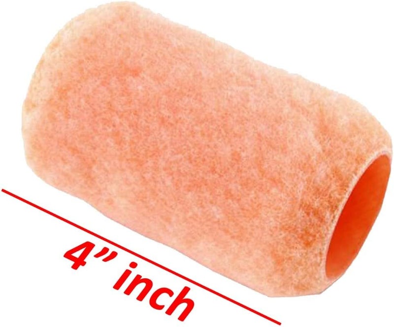 Wideskall Reusable Paint Roller Cover Refill 4" x 3/8" inch Nap Woven Polyester Washable PVC Plastic Core (Pack of 30) - Image 2