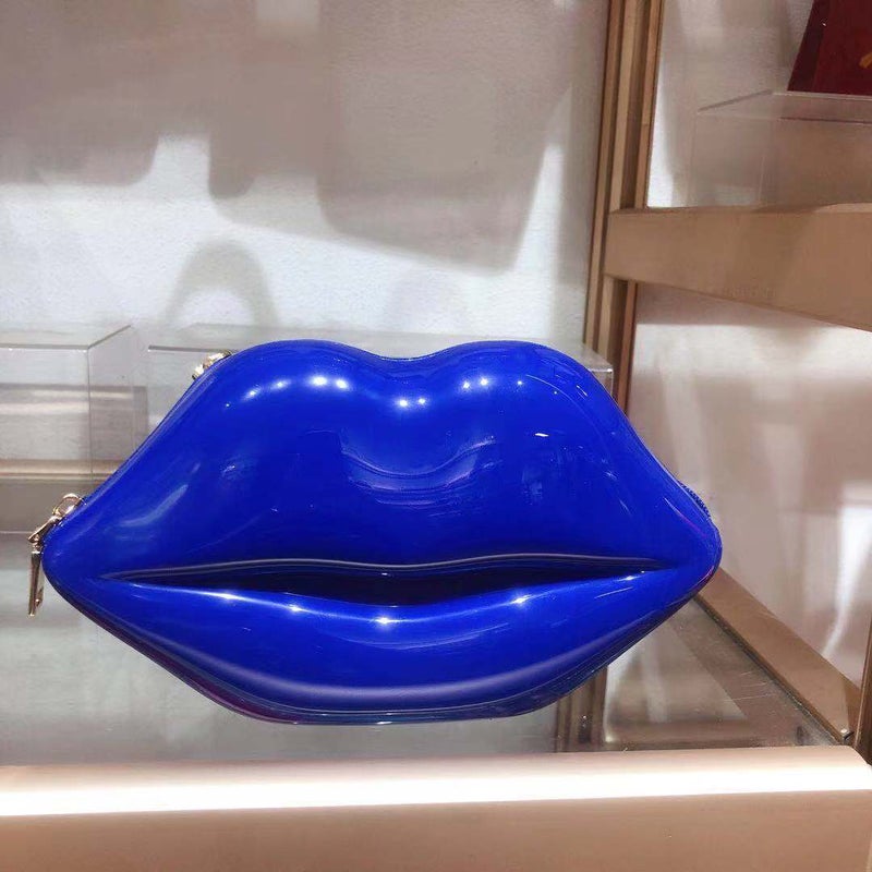 Cross-Border Women's Bag 2025 Korean Trendy Jelly Bag Patent Leather Lip Bag Coin Clutch Bag Personalized Makeup Chain Bag - Image 1