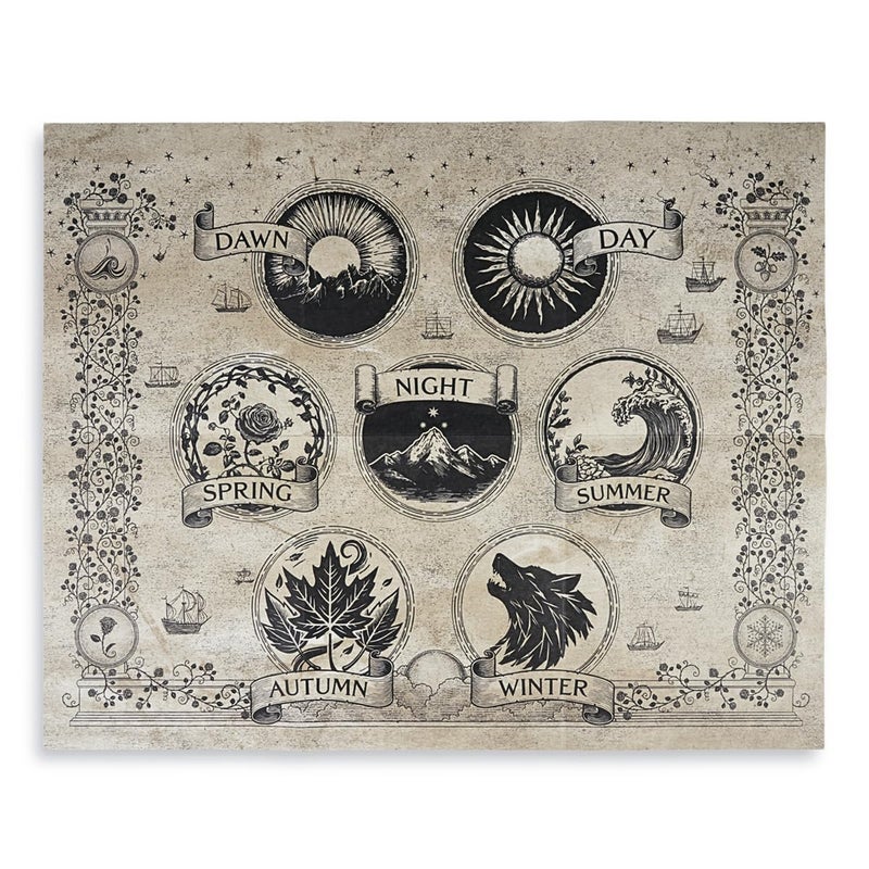 ConQuest Journals A Court of Thorns and Roses Prythian World Map, Authentic Parchment-Style Paper, Double-Sided ACOTAR Artwork, Folded Print, 16'' x 20'', Officially Licensed Sarah J. Maas Collection - Image 2