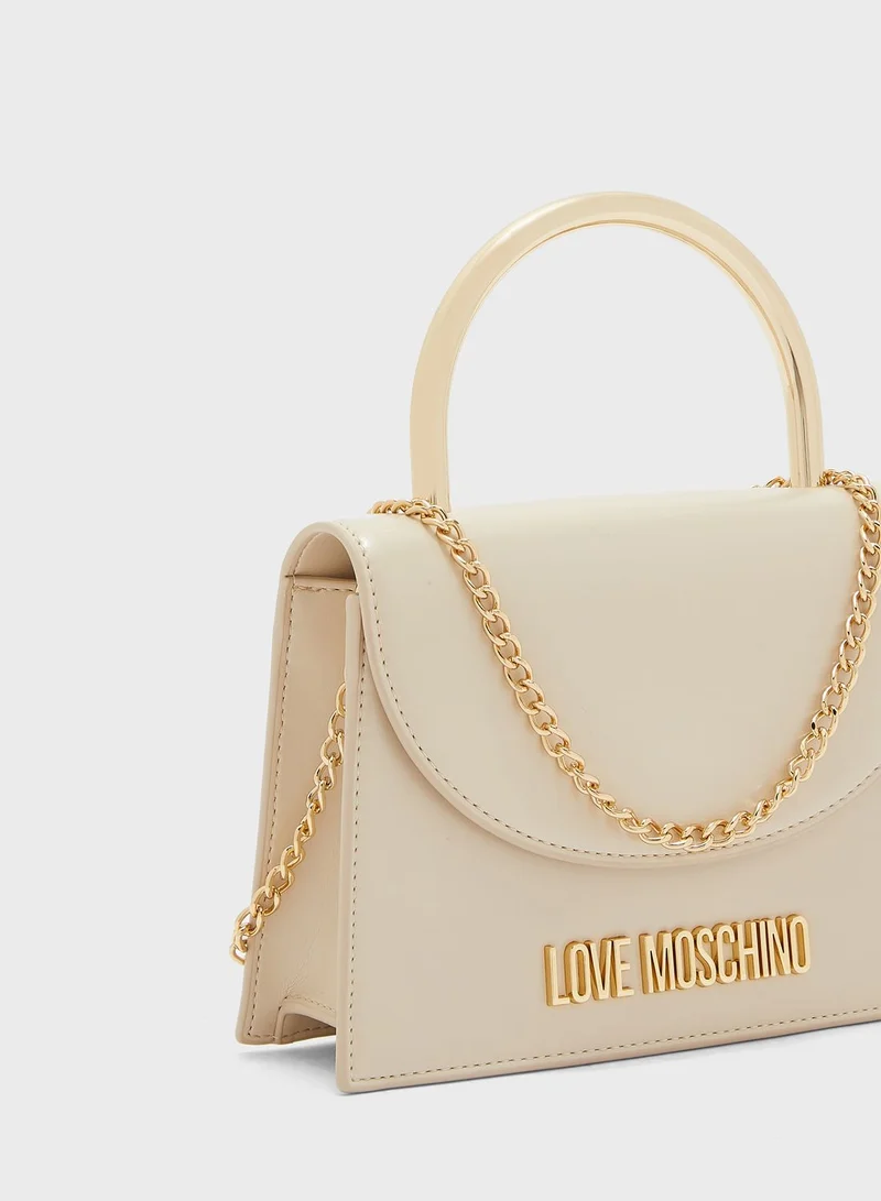Love Moschino Chain Detail Metal Handle Crossbody