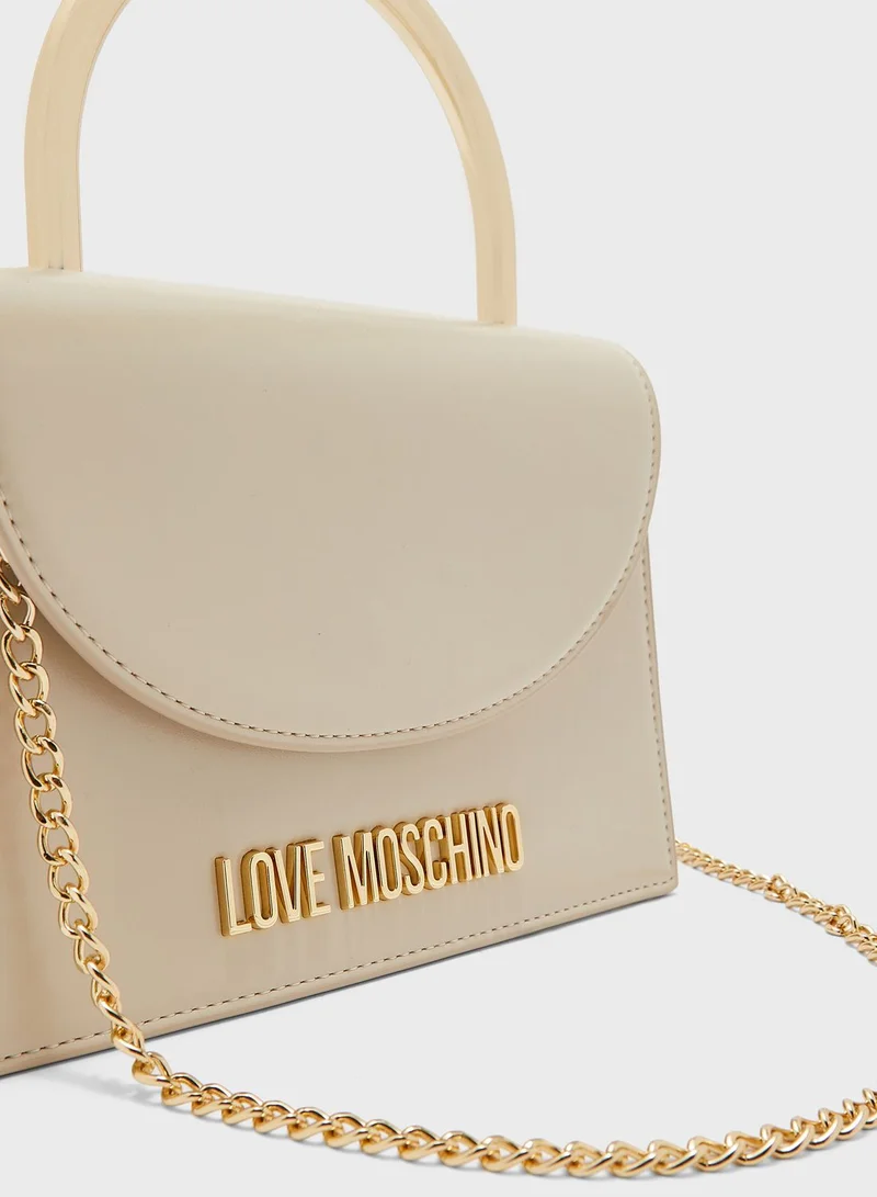 Love Moschino Chain Detail Metal Handle Crossbody