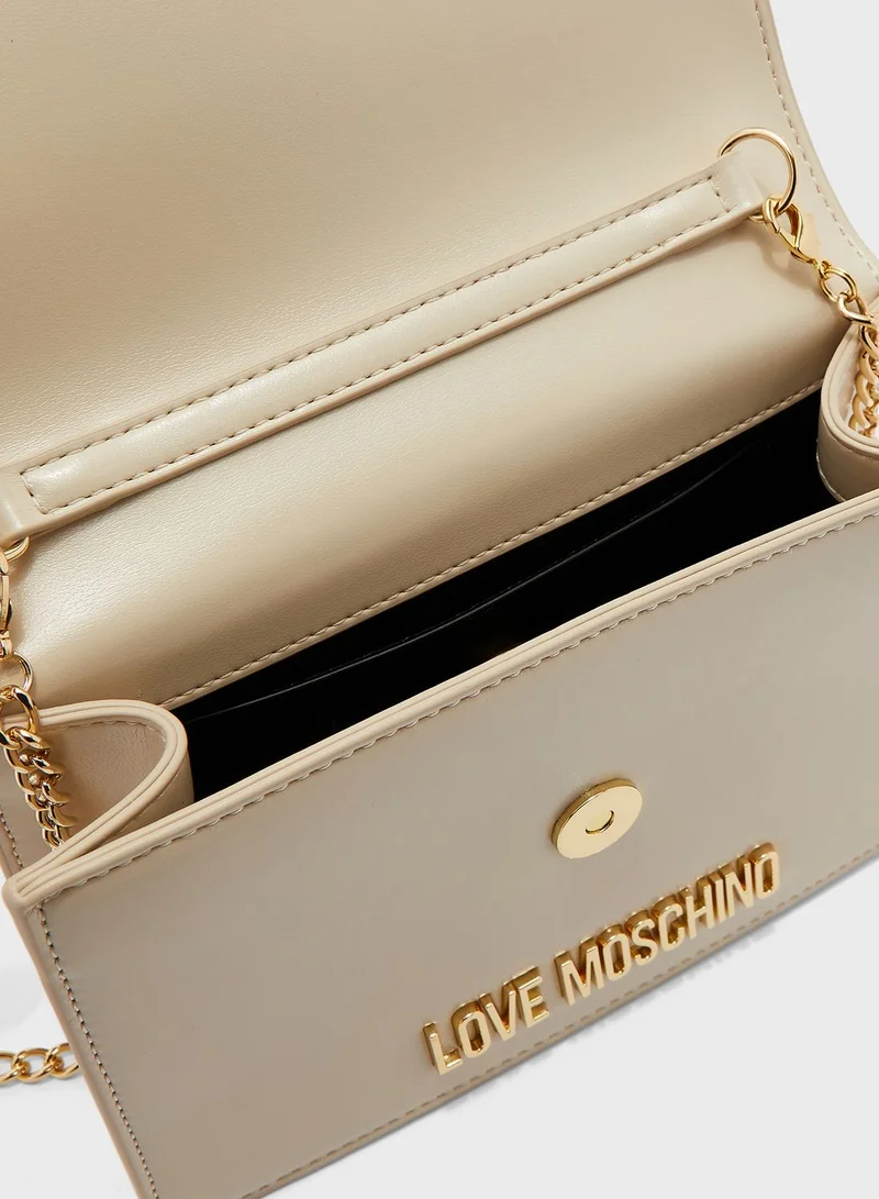 Love Moschino Chain Detail Metal Handle Crossbody