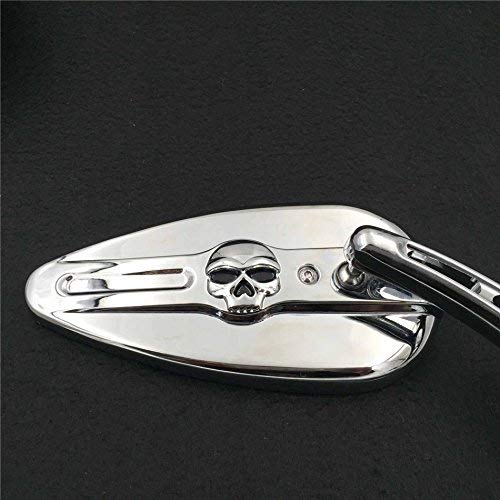 XKH-MOTO XKH- Motorcycle Chrome Skull Side Mirrors Compatible with 1984 and up Harley Davidson Softtail Slim Fat Boy Heritage Softail Classic Deluxe Breakout Night Road Special [B01HJ65UVQ] - Image 5