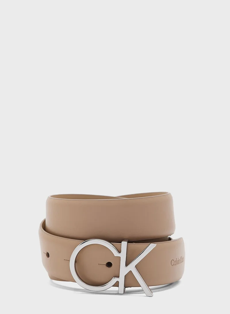 Calvin Klein Jeans Logo Detailed Allocated Hole Buckle Belt