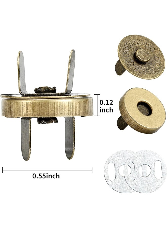 100 Sets Bronze Color,Magnetic Button Clasp Snaps 18mm, for Purse Magnetic Clasp for Bag Closure Magnetic snap Button Replacement Set. Great for Sewing, Craft, Purses, Bags, Clothes, Leather  - Image 2