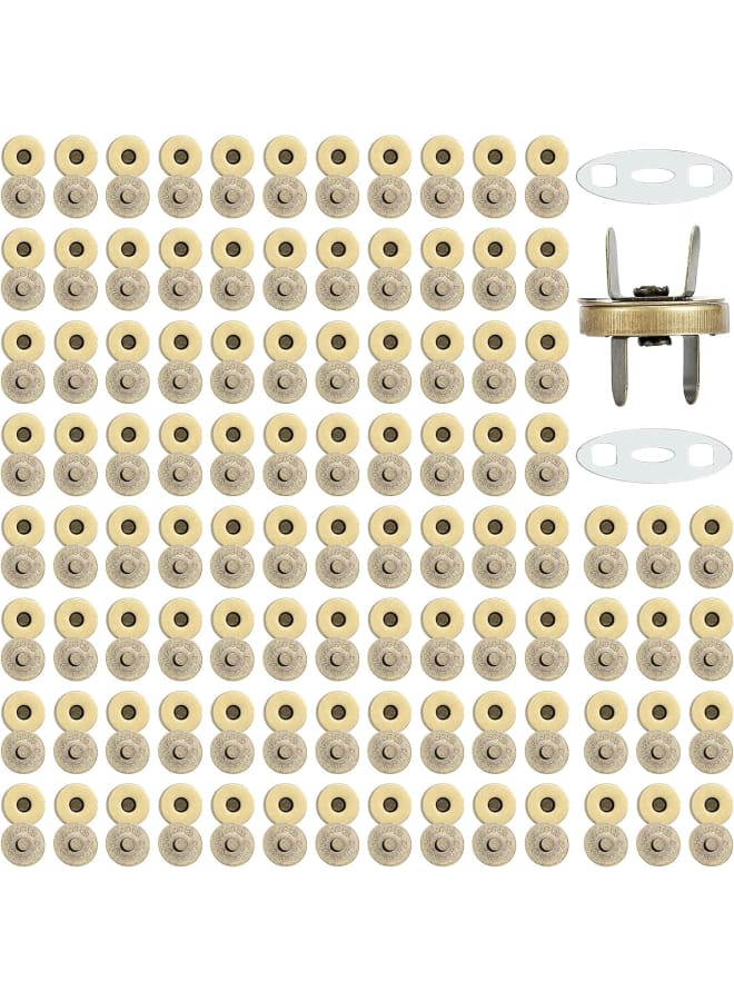 100 Sets Bronze Color,Magnetic Button Clasp Snaps 18mm, for Purse Magnetic Clasp for Bag Closure Magnetic snap Button Replacement Set. Great for Sewing, Craft, Purses, Bags, Clothes, Leather  - Image 1
